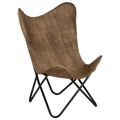 vidaXL Butterfly Chair Taupe Canvas