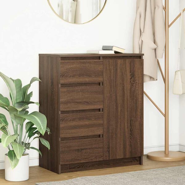 vidaXL Sideboard with Drawers Brown Oak 71x35x84 cm Engineered Wood