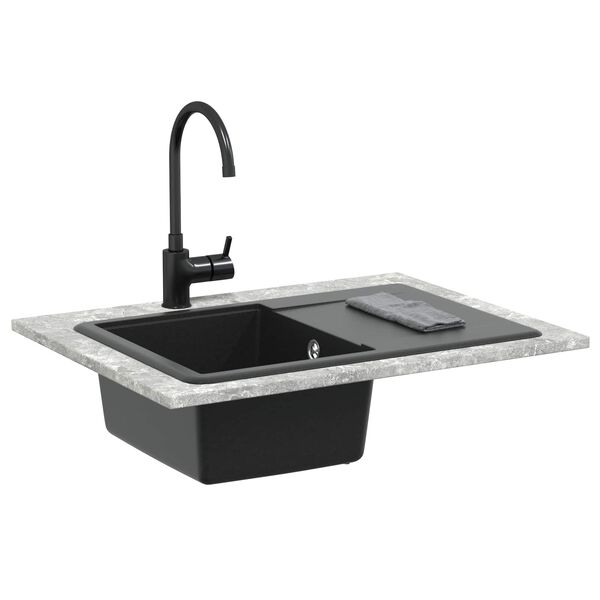 vidaXL Sink Black 670 x 460 mm Granite