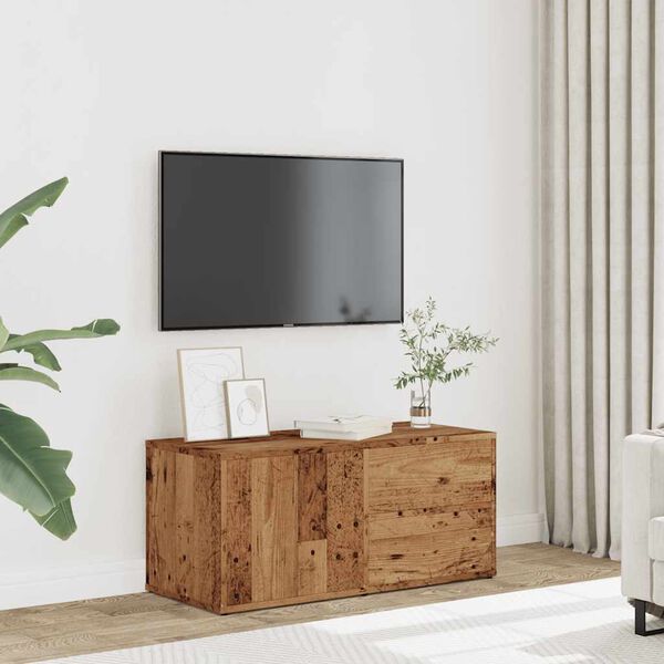 vidaXL TV Cabinet Old Wood 80x34x35.5 cm Engineered Wood