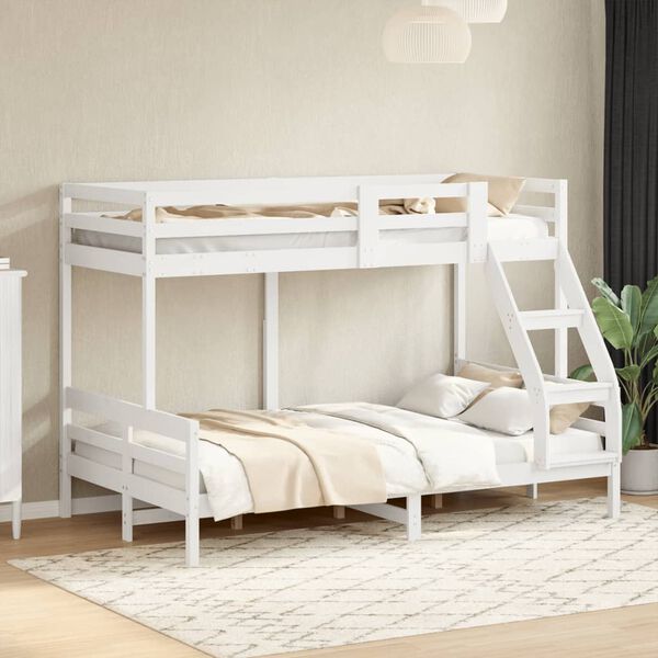 vidaXL Bunk Bed without Mattress 90x200/120x200 cm White Solid Wood