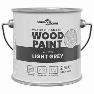 vidaXL Wood Paint Grey 2.5 L Wall Print