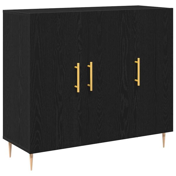 vidaXL Sideboard Black Oak 90 x 34 x 80 cm Engineered Wood