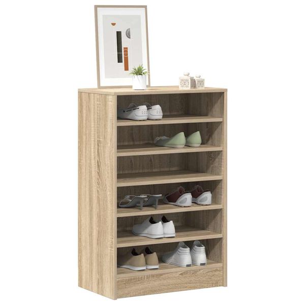 vidaXL Shoe Cabinet Sonoma Oak 60x35x92 cm Engineered Wood