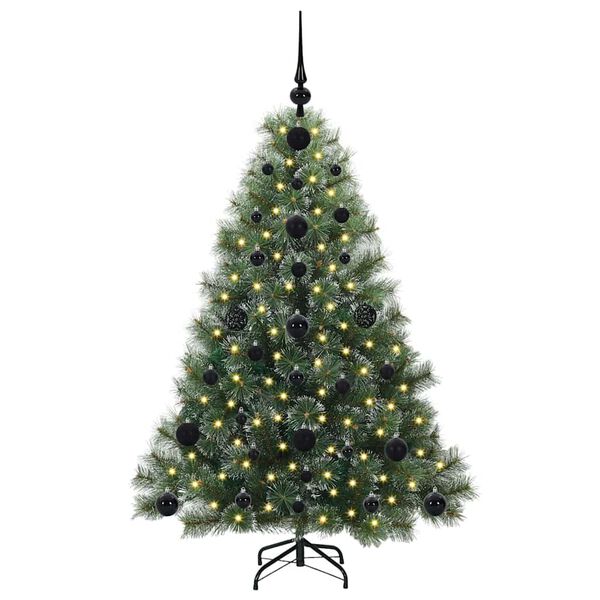 vidaXL Artificial Christmas Tree with 150 LEDs Green 120 cm PE and PVC