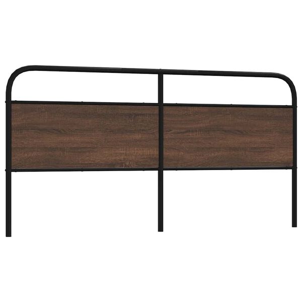 vidaXL Headboard Brown Oak 180 cm Steel and Engineered Wood