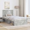 vidaXL Bed Frame Concerte Grey 100 x 200 cm Solid Pine Wood