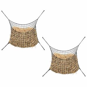 vidaXL Hay Nets 2 pcs Rectangular Black 90x60 cm PP