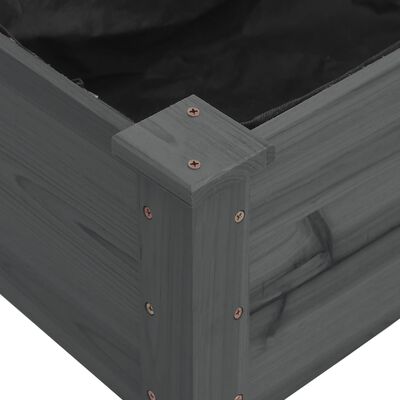 vidaXL Garden Raised Bed with Liner Grey 120x45x25 cm Solid Wood Fir