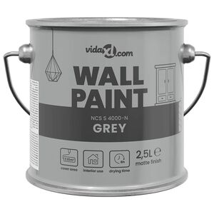 vidaXL Wall Paint Grey 16.5 x 16.5 x 16 cm Wall Print