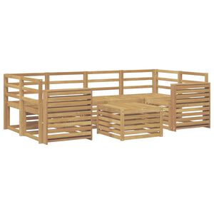 vidaXL Outdoor Sofa Set 7 pcs White Solid Acacia Wood