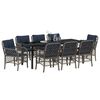 vidaXL Garden Dining Set with Cushion 9 pcs Grey and Black Rattan