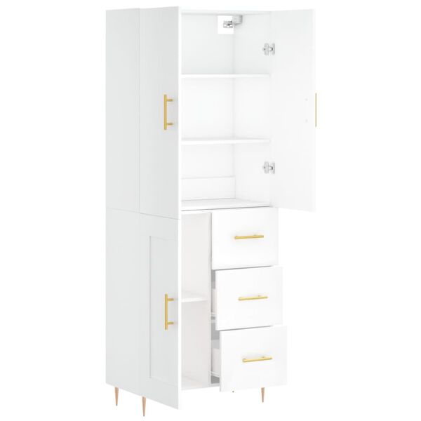 vidaXL Highboard White 69.5x34x180 cm Engineered Wood