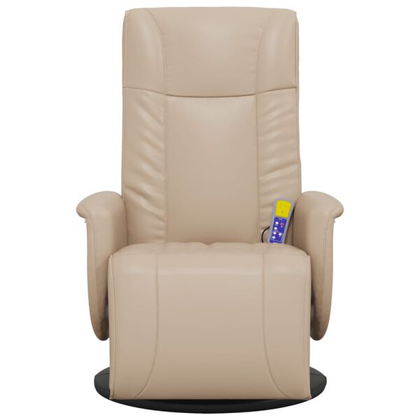 vidaXL Massage Recliner Chair with Footrest Cappuccino Faux Leather