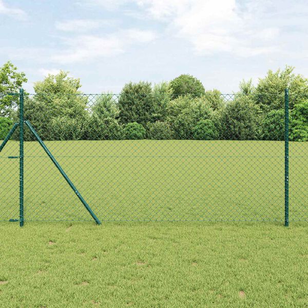 vidaXL Chain Link Fence Green 25 x 1 m Steel