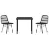 vidaXL Garden Dining Set 3 pcs Black Powder-Coated Steel