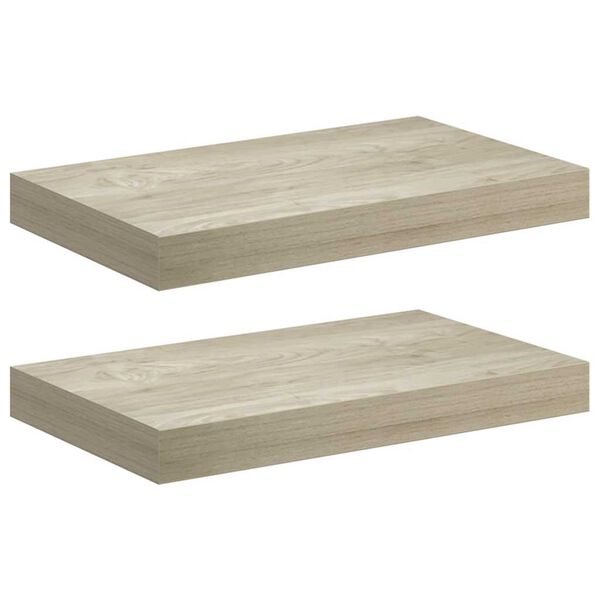 vidaXL Floating Wall Shelves 2 pcs Oak 40x23x3.8 cm MDF