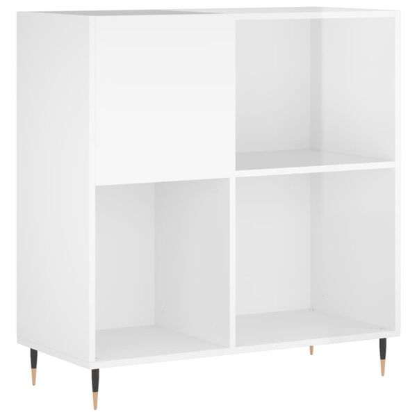 vidaXL Record Cabinet High Gloss White 84.5x38x89 cm Engineered Wood