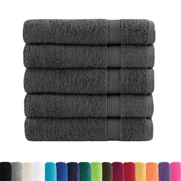 vidaXL Premium Bath Towels "SOLUND" 50 pcs Anthracite 100x150 cm 600 gsm