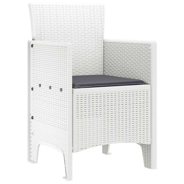 vidaXL Garden Chair 4 pcs White 53 x 49 x 85 cm PP