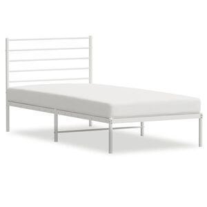 vidaXL Metal Bed Frame without Mattress with Headboard White 80x200cm