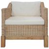 vidaXL Armchair with Cushions Natural Rattan