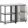 vidaXL Kitchen Storage Set with Shelf 2 pcs Silver Stainless Steel