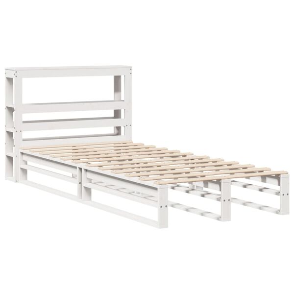vidaXL Bed Frame without Mattress White 90x190 cm Single Solid Wood Pine
