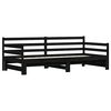 vidaXL Daybed with Trundle without Mattress Black 90x200 cm Solid Wood