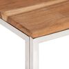 vidaXL Coffee Table Silver Stainless Steel and Solid Wood Acacia