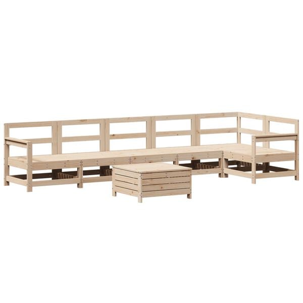 vidaXL 7 Piece Garden Sofa Set Solid Wood Pine