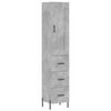 vidaXL Highboard Concrete Grey 34,5x34x180 cm Engineered Wood