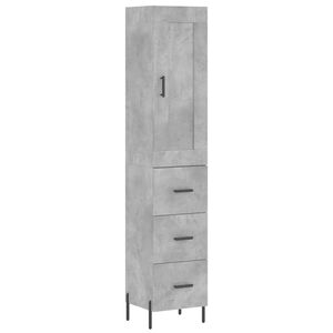 vidaXL Highboard Concrete Grey 34,5x34x180 cm Engineered Wood