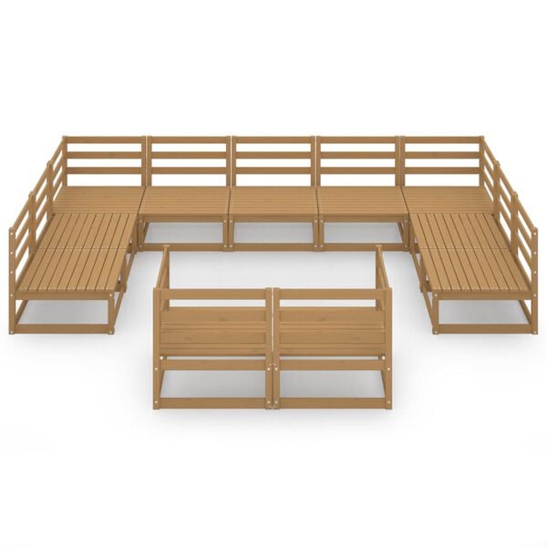 vidaXL 11 Piece Garden Lounge Set Solid Pinewood