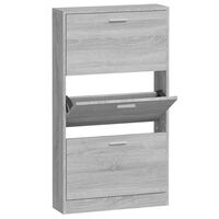 vidaXL Shoe Cabinet Grey Sonoma 59x17x108 cm Engineered Wood