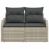 vidaXL Garden Sofa Light Grey 121 x 62 x 69cm Poly Rattan