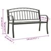 vidaXL Garden Bench with Table Grey 120 cm Steel
