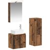 vidaXL Bathroom Furniture Set 4 pcs Old Wood Engineered Wood and Glass