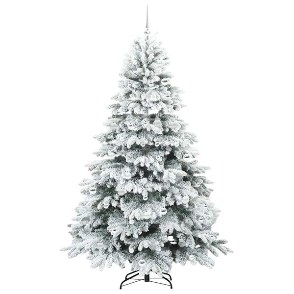 vidaXL Artificial Christmas Tree with 300 LEDs White 210 cm PE and PVC