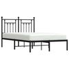 vidaXL Metal Bed Frame without Mattress with Headboard Black 135x190cm