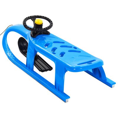vidaXL Sledge with Wheel Blue 102.5x40x23 cm Polypropylene