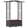 vidaXL Raised Bed with Trellis and Roof Brown 125 x 40 x 138 cm PP