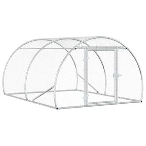 vidaXL Chicken Coop Silver 200 x 150 x 100 cm Galvanised Steel