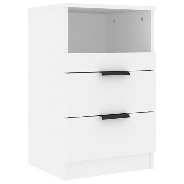 vidaXL Bedside Cabinets 2 pcs White Engineered Wood