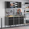 vidaXL Work Cabinet with Drawer 7 pcs Black Engineered Wood and Steel