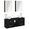 vidaXL Bathroom Cabinet Set 5 pcs Black Oak Engineered Wood