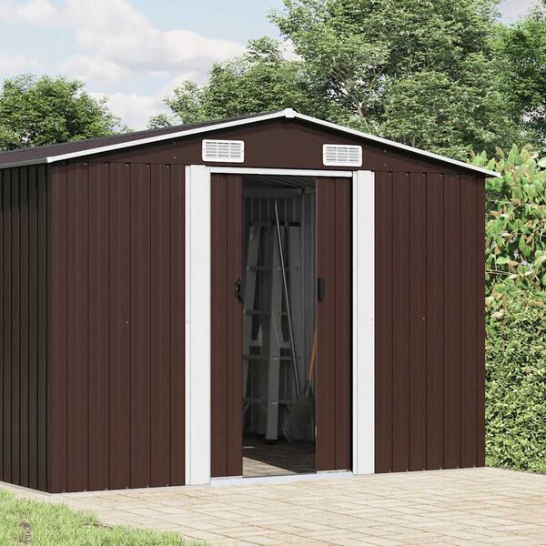 vidaXL Garden Shed 257x580x181 cm Metal Brown