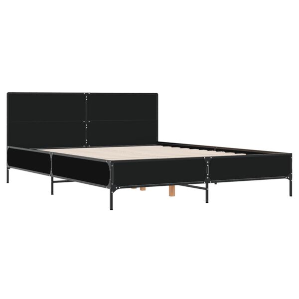 vidaXL Bed Frame without Mattress Black 160x200 cm