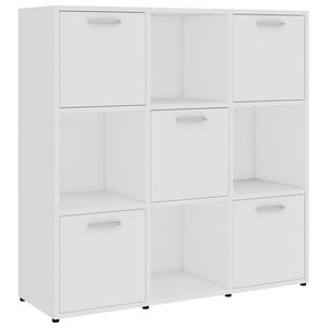 vidaXL Book Cabinet White 90x30x90 cm Engineered Wood