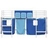 vidaXL Kids'Loft Bed Frame with Curtains White and Blue 99.5 x 190 cm
